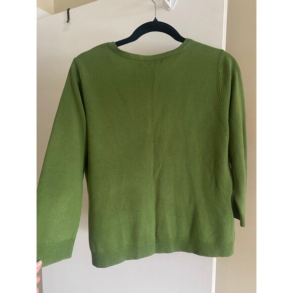 New York and Company Green Cardigan Sweater Size Large EUC - Picture 5 of 7
